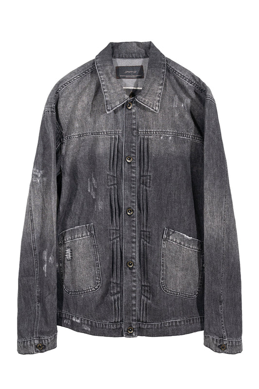 Distressed Pleats Blouson