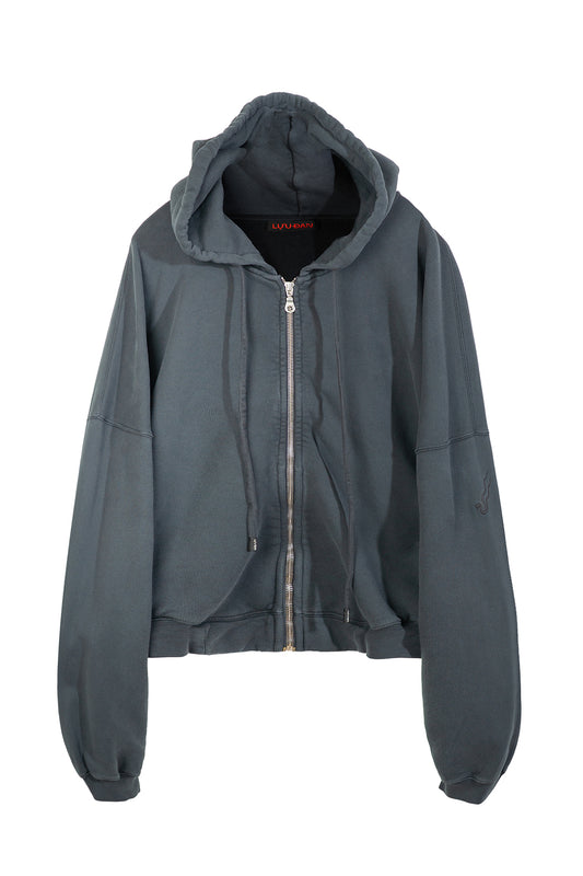 WASHED ZIP HOODIE