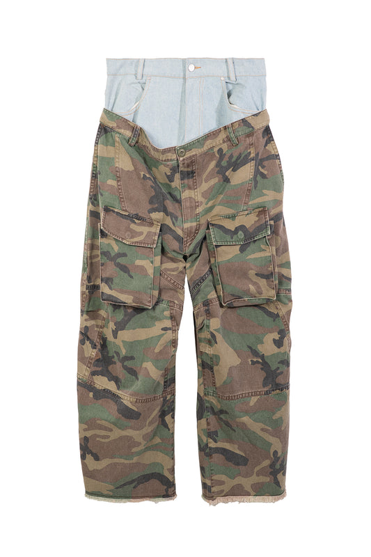 DOUBLE-LAYER WAIST CROPPED PANTS