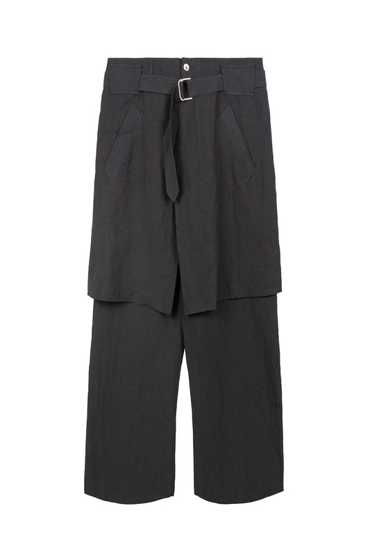 Hemp Layered Skirt Pants