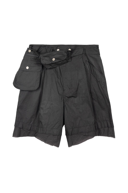 Waxed Waist Bag Shorts