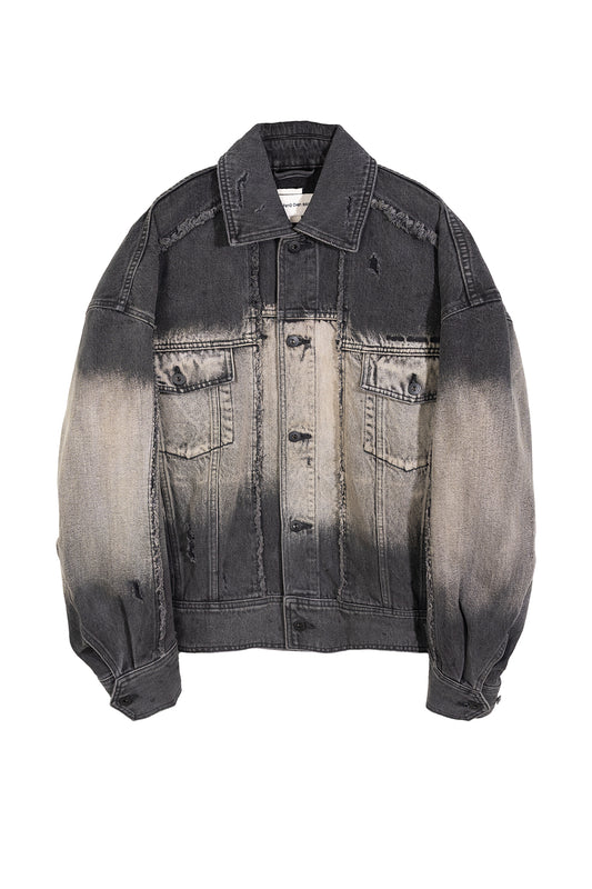 DENIM DECONSTRUCTED WASHED JACKET