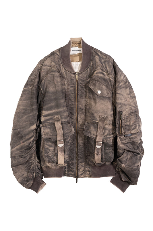 Sandwashed Nylon bomber