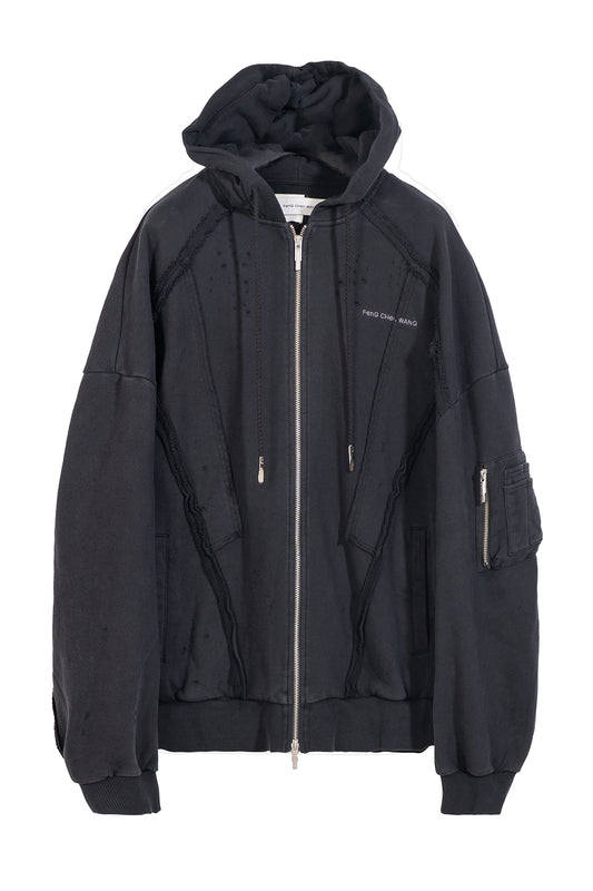 DECONSTRUCTION ZIP HOODIE