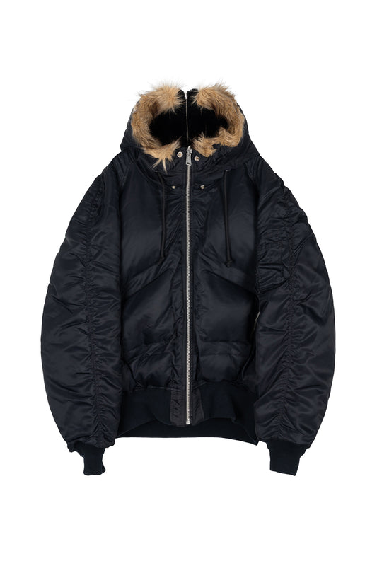 HOODED BOMBER JACKET