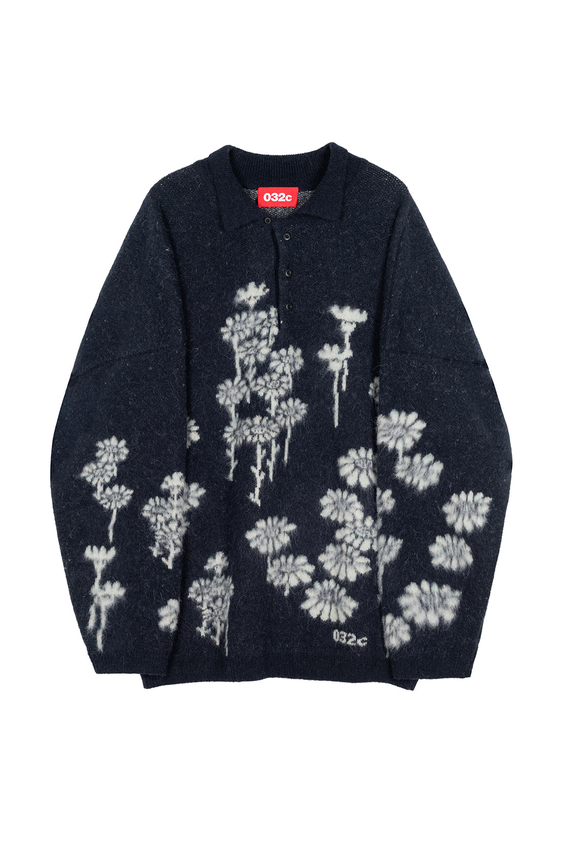 MELTING DAISIES'' KNIT LS POLO SHIRT