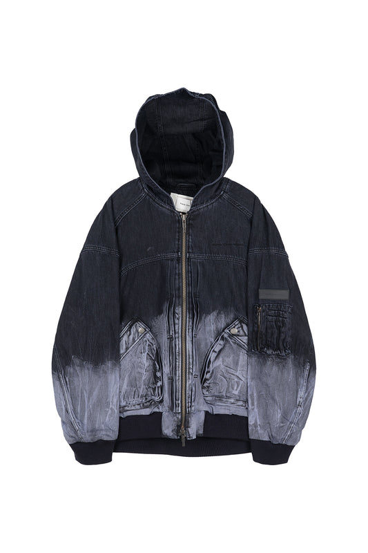Deconstructed Tie Dye Zip Up Hoodie