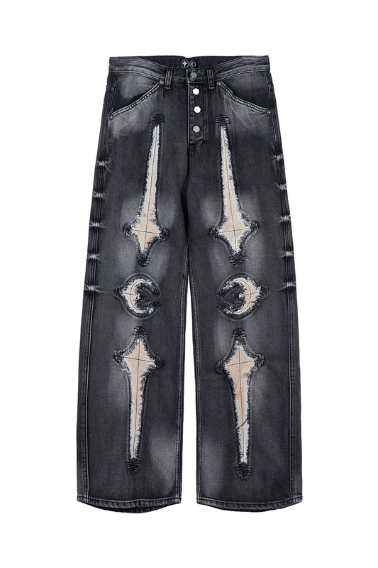TC Bone Leather Denim Pants