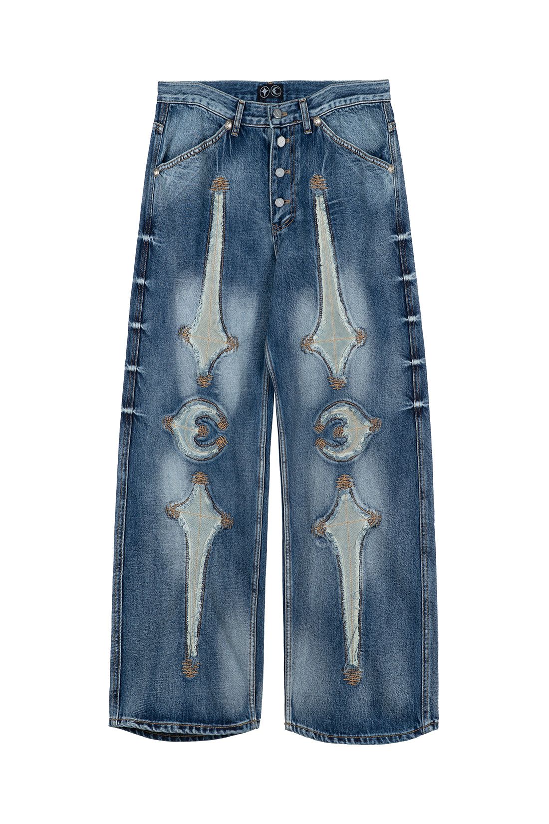 TC Bone Leather Denim Pants