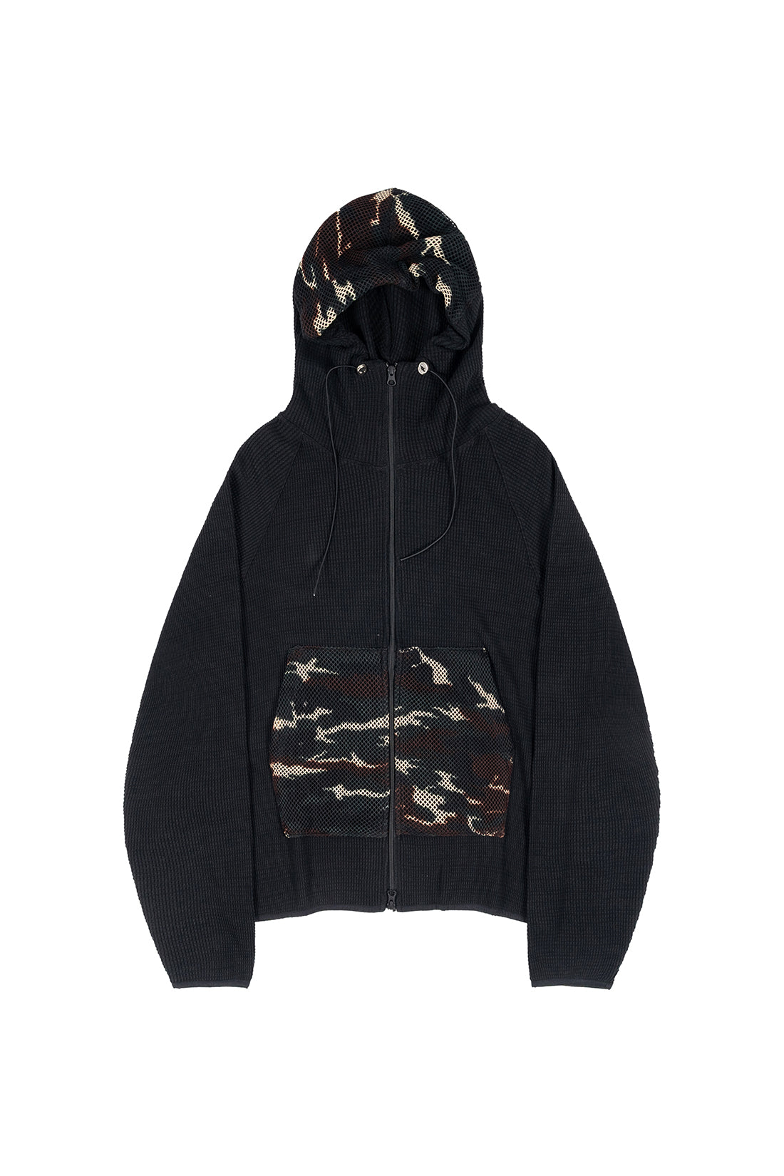 Waffle Knit Liner Zip Hoodie