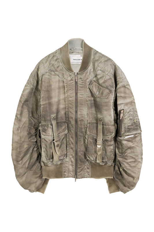 Sandwashed Nylon Bomber