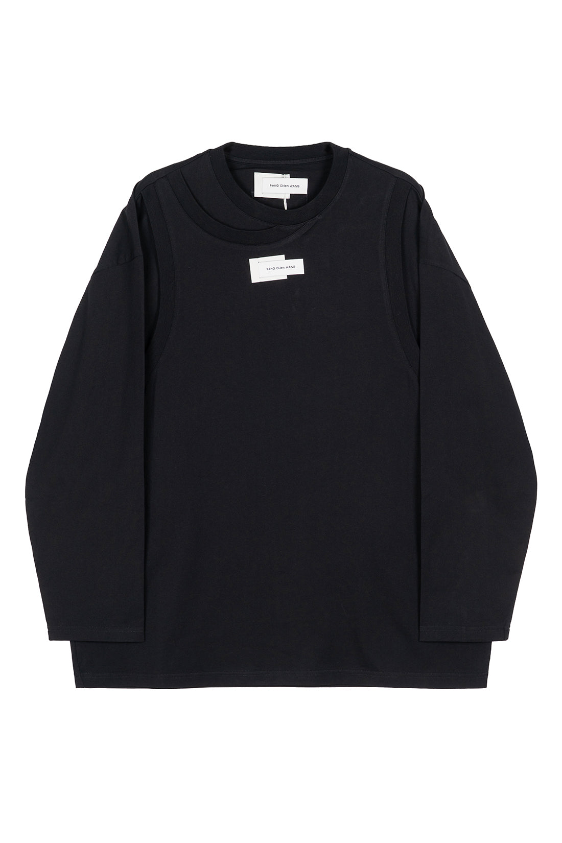 BLACK DECONSTRUCTED LONG-SLEEVE SHIRT