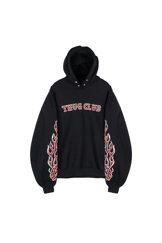 Leather Flame Hoodie