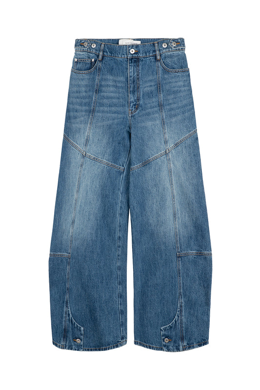 Patched denim trousers