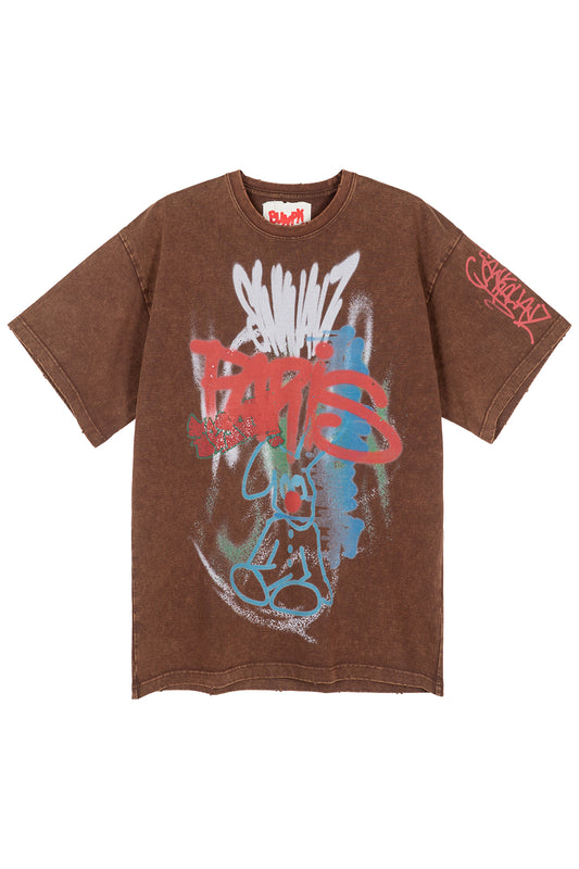 BUMPY LOOSE-FIT GRAFFITI T-SHIRT