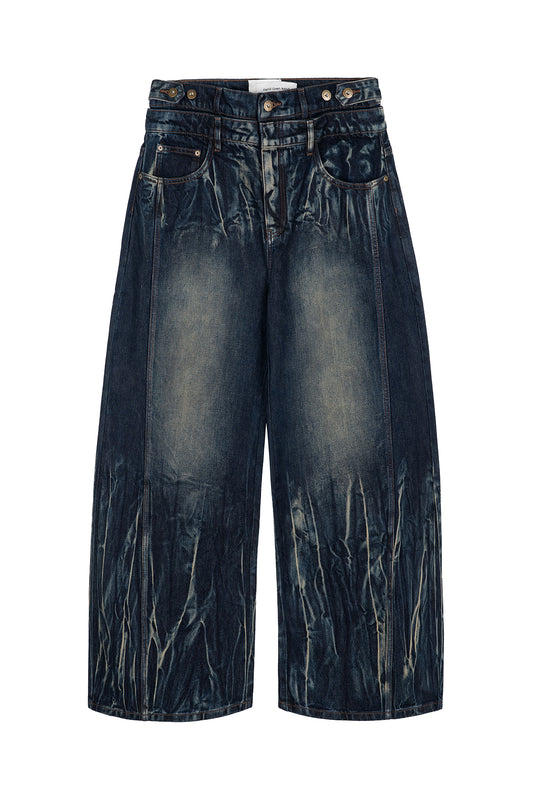 Gradient Tie Dye Denim Trousers