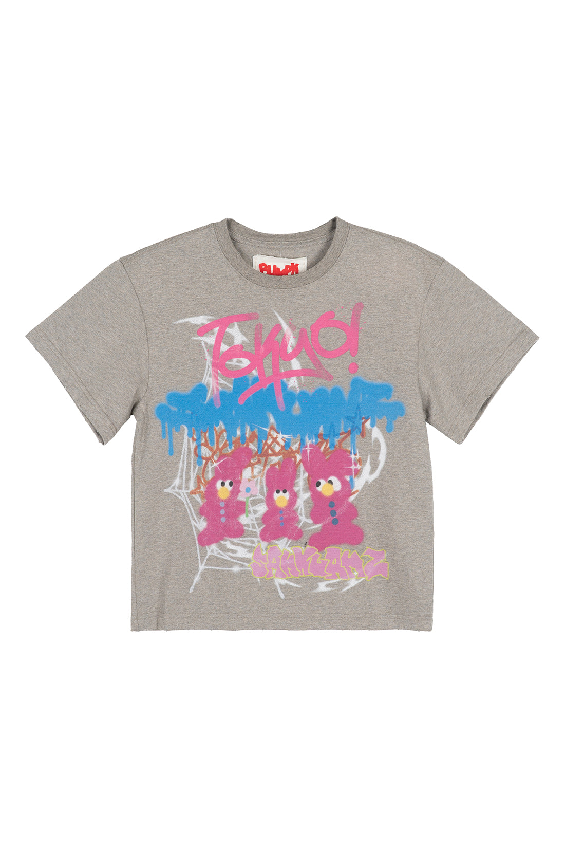 BUMPY GRAFFITI WASHED SLIM SHORT-SLEEVE TEE