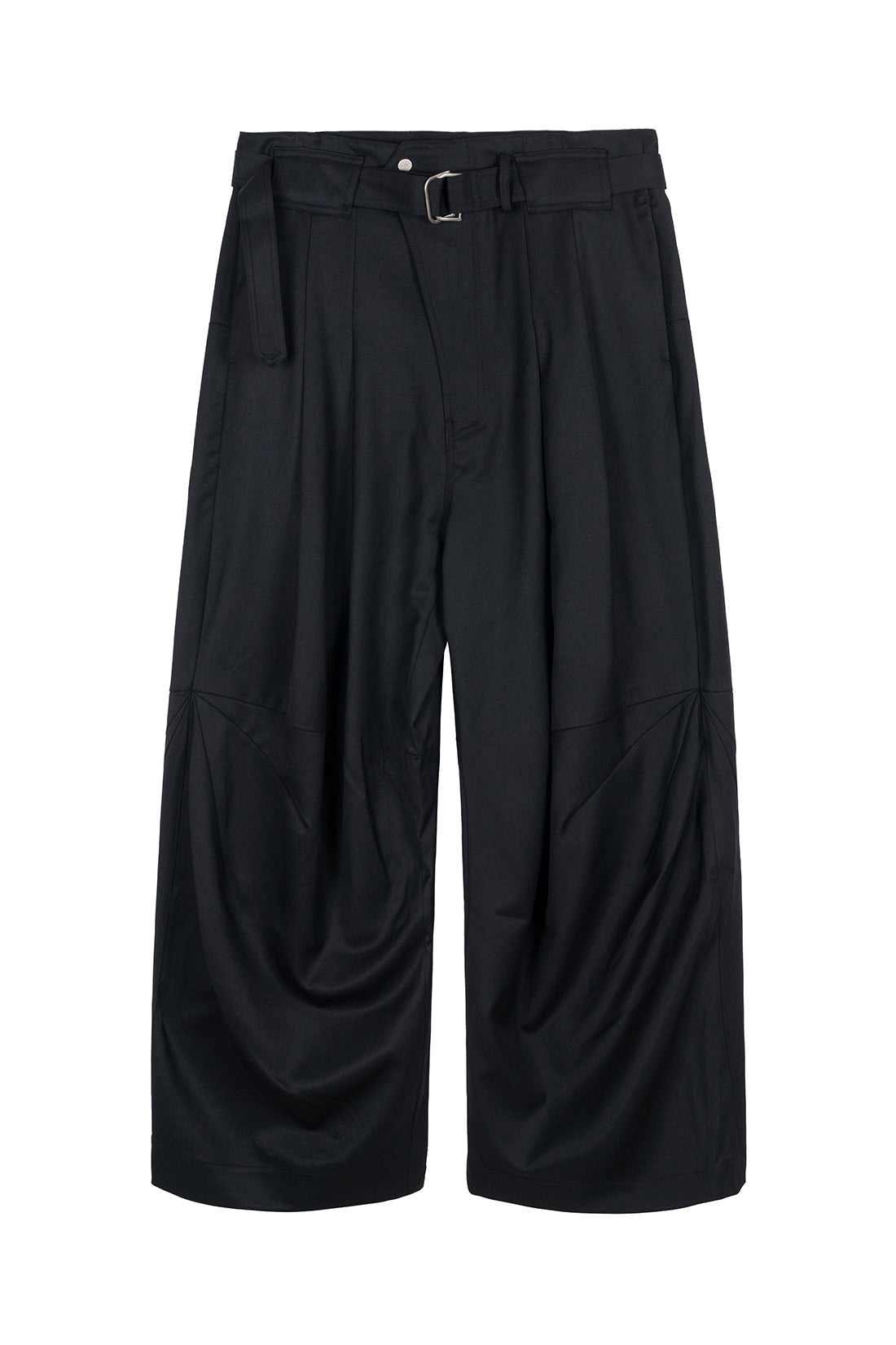 Wool Wide Belted Trouser