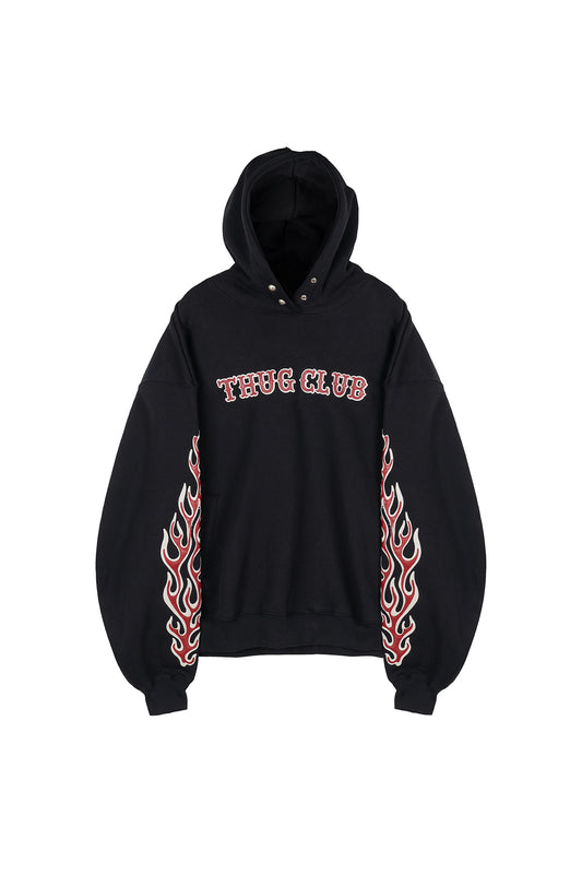 Leather Flame Hoodie