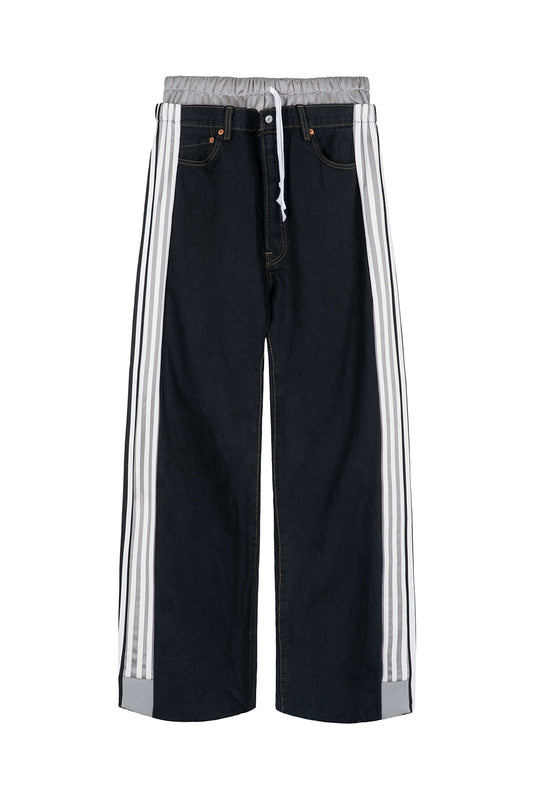 Docking Layered Track Denim Pants