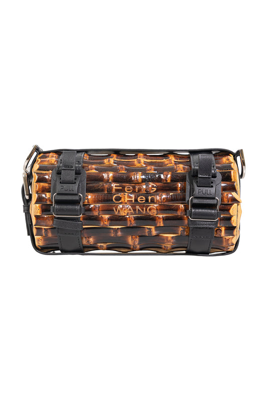 Dark Brown Bamboo Roots Cylindrical Bamboo Bags