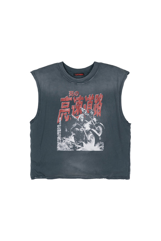 WADDED SLEEVELESS TEE