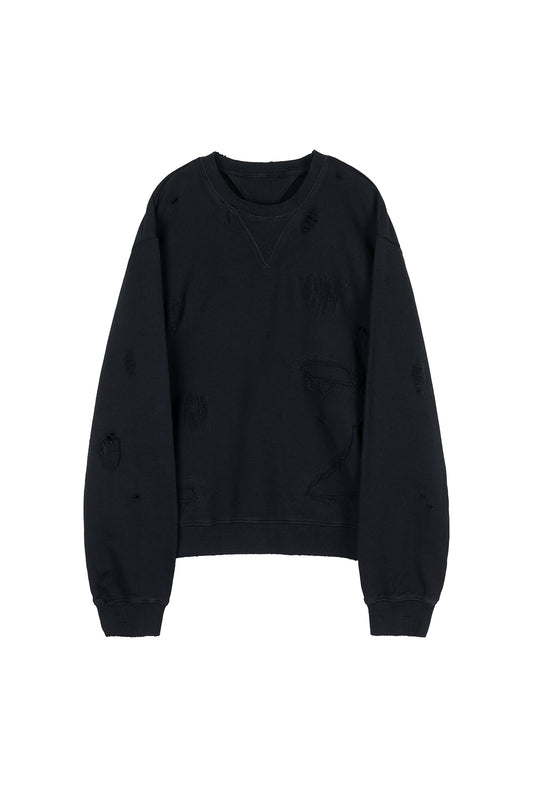 Double V Destroyed Sweater