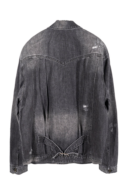 Distressed Pleats Blouson